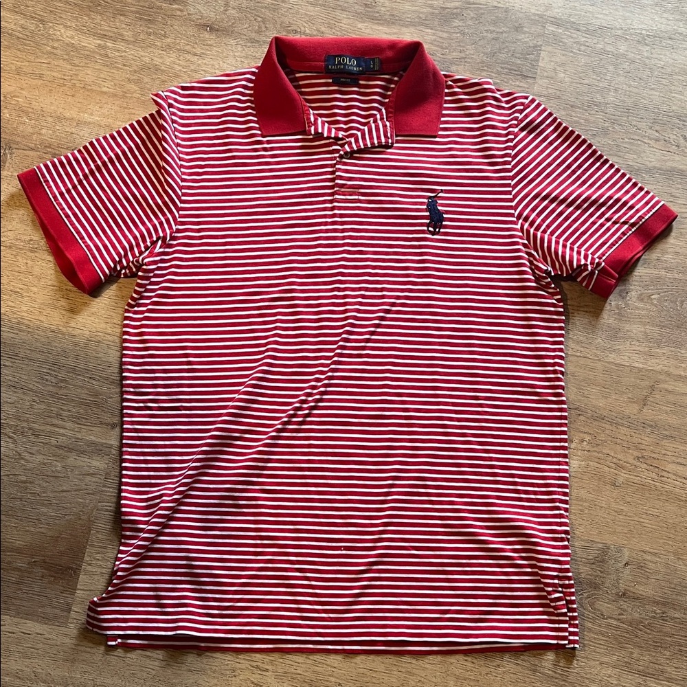 Polo by Ralph Lauren Red and White Striped Polo Shirt